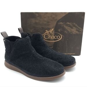 Chaco JCH107491 Mens Revel Chelsea Cozy Vegan Comfy Non-Slip Black Boots Size 11